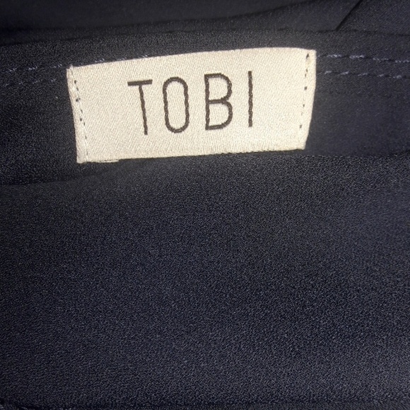 TOBI Blue Blouse Top Shirt Peplum Ruffle Flowy XS - Picture 5 of 6